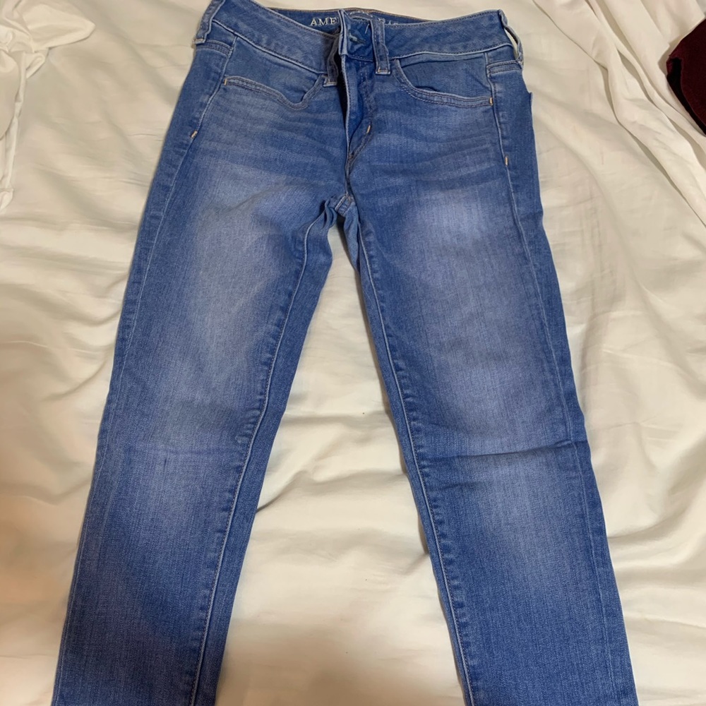 AE Light Blue Jeggings Short